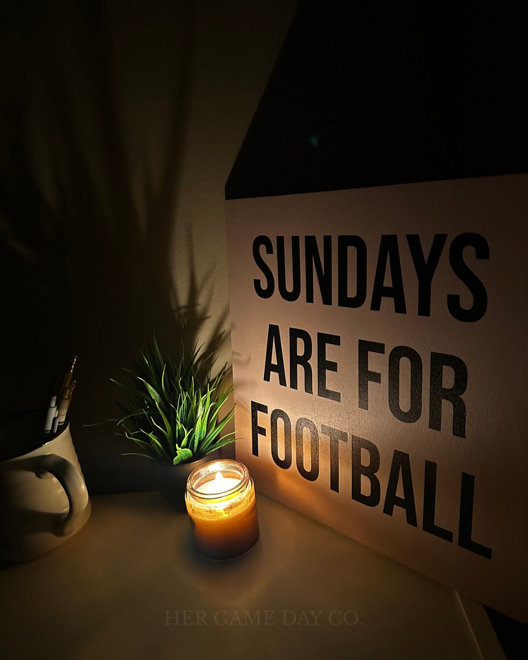 Sundays Are For Football Wooden Sign – Neutral Football Wall Decor for Women